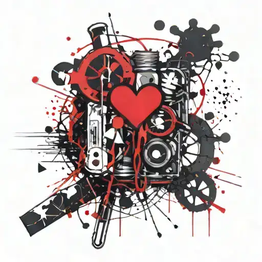 A Constellation Of Love-themed Symbols Intertwined With Pharmacy Tools