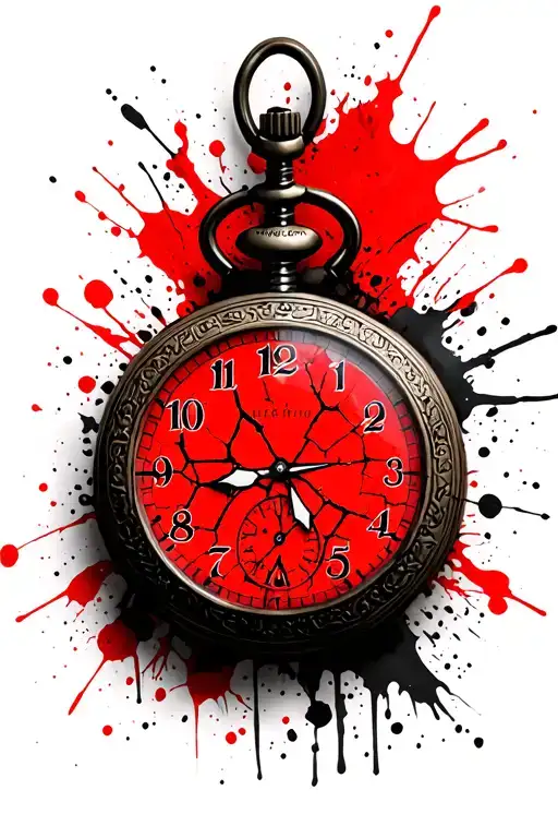 Pocket Watch With Cracked Face