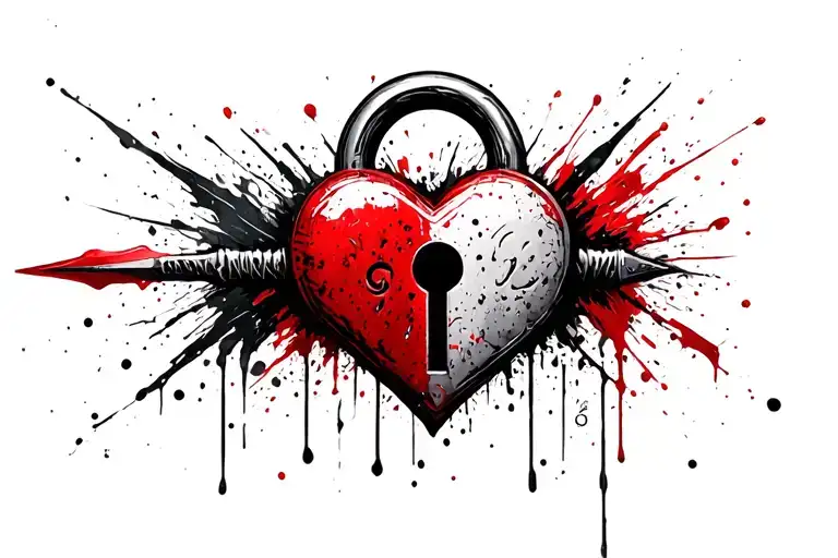 Dagger Heart Shaped Lock