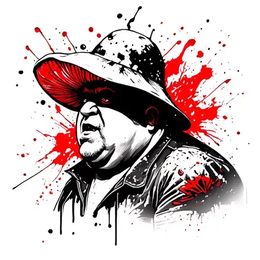 Fat Guy With Mushroom Hat