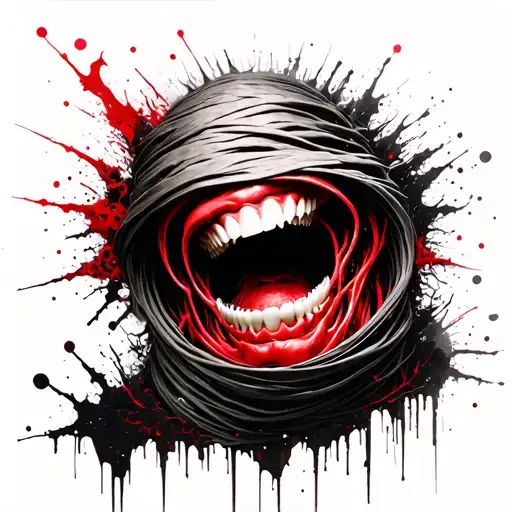 Beksinski Giger Teeth Nurse Mummy Wrapped