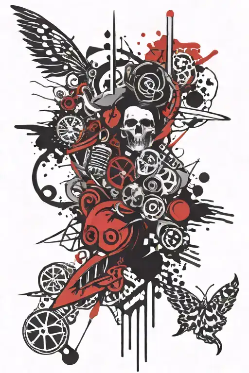 Gang Tattoo Featuring Iconic Symbols