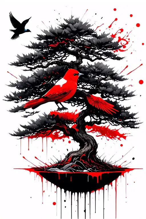 Athina Bonsai Tree Bird Flying