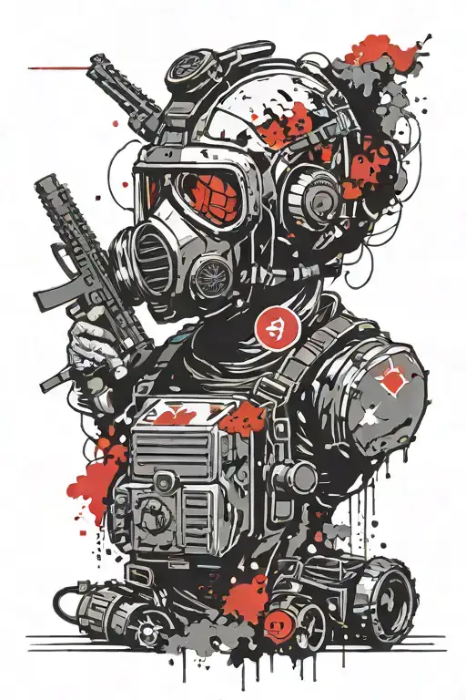 Jinjer Band Logo Combined With Soldier In Gas Mask