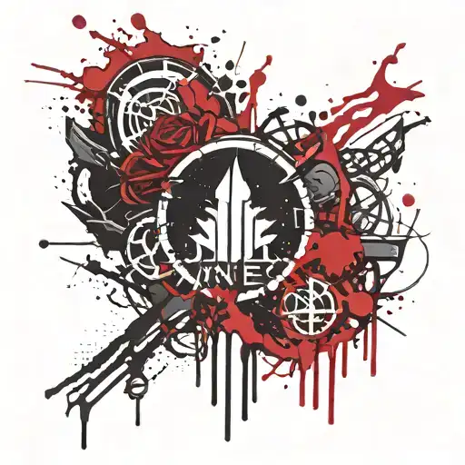 Jinjer Band Logo Surrounded By Blood Splatters