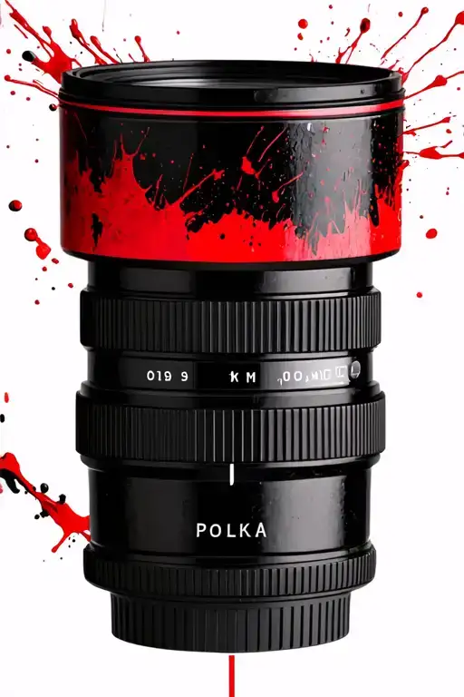 Photographic Lens Diaphragm With Red And Black Brush That Entertain Themselves With The Diaphragm