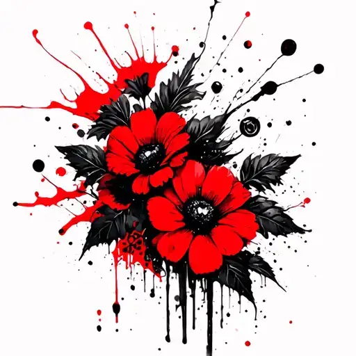 Trash Polka Steampunk Tattoo Flowers