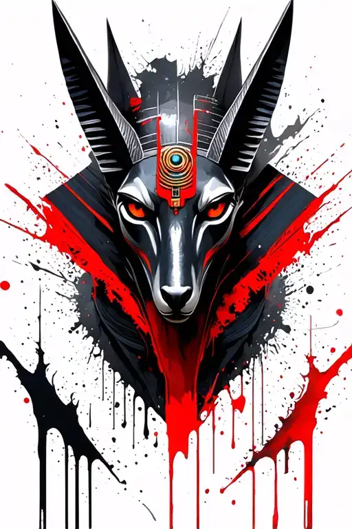 Realistic Anubis Egiptian God Only The Head From The Front