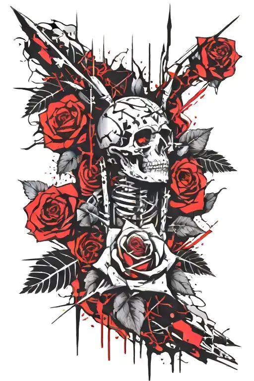 Spartain Spear With Rose Thorns Around