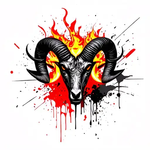 Aries Zodiac Sign With Flame Burns