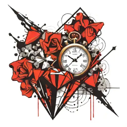 Time Is Running Out Thin Lines Diamonds Pieces And Hearts