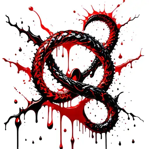 Ouroboros With Drops Of Blood
