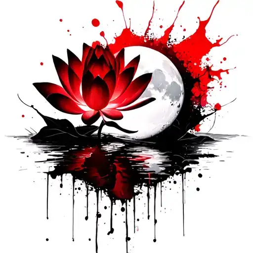 Lotus Flower With Moon