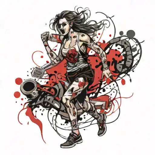 Beautiful Girl Zombie Running