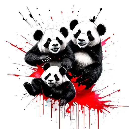 4 Pandas Playing
