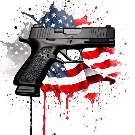 Glock 19 Gen 5 And American Flag Waving