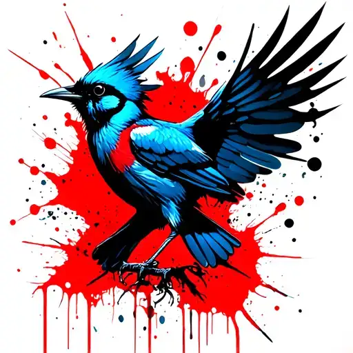 Gothic Blue Bird Rising