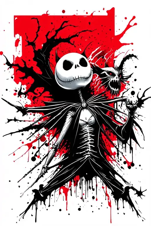 Jack Skellington Fighting Demons