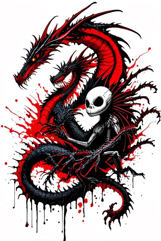 Jack Skellington Fighting Dragon