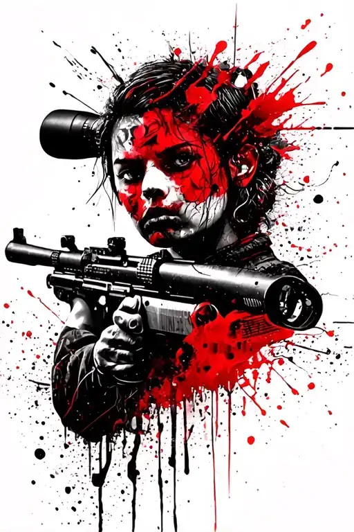 Dear And A Sniper Next To Its Head