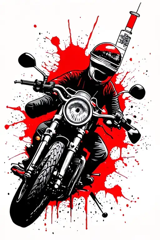 Motorcycle Life Syringe And Greek Eye