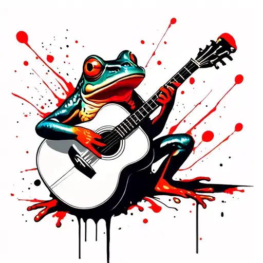 Frog Playing Acoustic Guitar