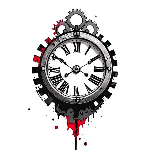 A Plain Old Clock With Gears Forming The Shape