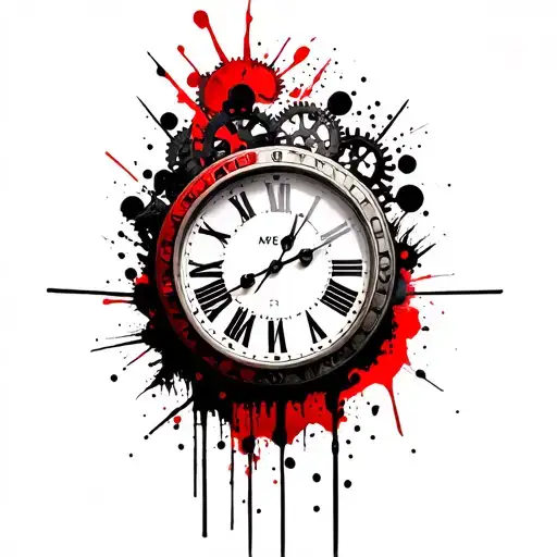 A Plain Old Clock With Gears Forming The Shape