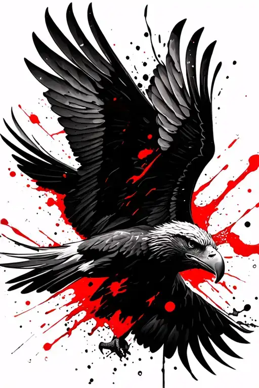 The Eagle Flies By Spreading The Wings