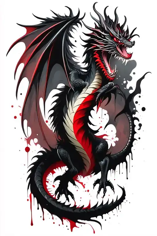 Black Dragon Full Body Shaped Like
