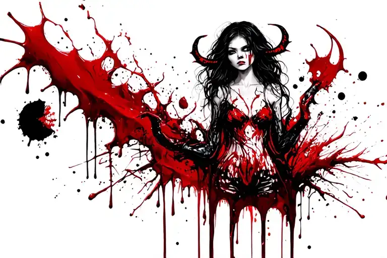 Demon Girl Blood Dripping