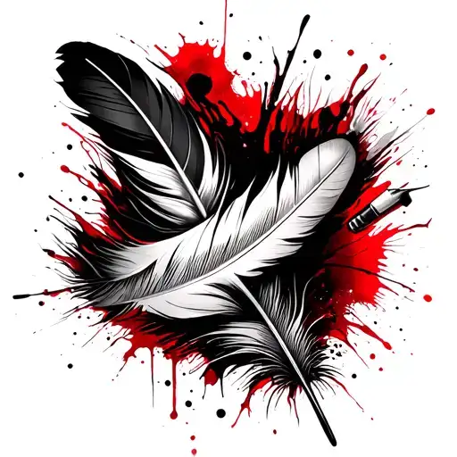 Feather Quill Pen Writing A Message