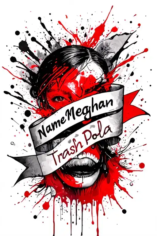 Name Meaghan Wrote Inside Of A Banner