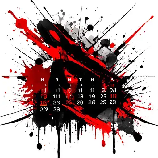 Monthly Calendar With Days Marked Off