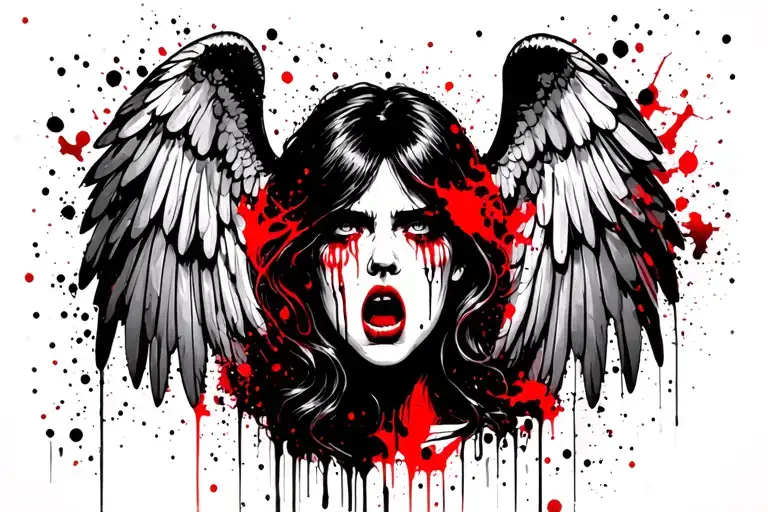 Gothic Angel Woman Crying