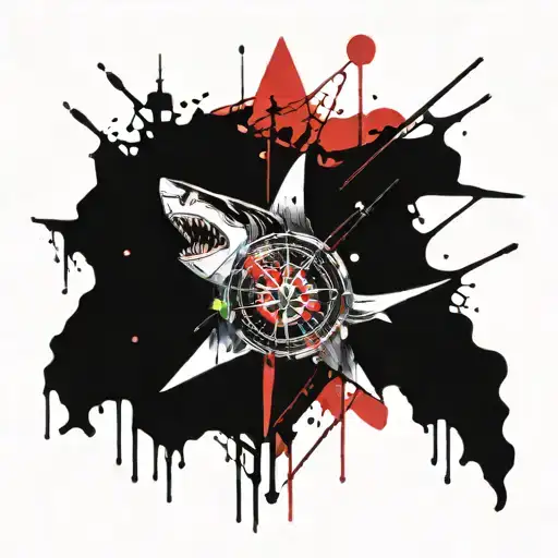 Shark And Compass Intertwined