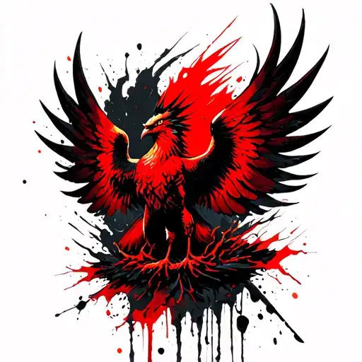 Phoenix Rising From Ashes Symbolizing Fighting Addiction