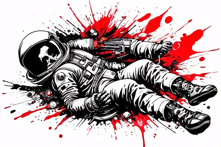 Dead Astronaut Floating In Space