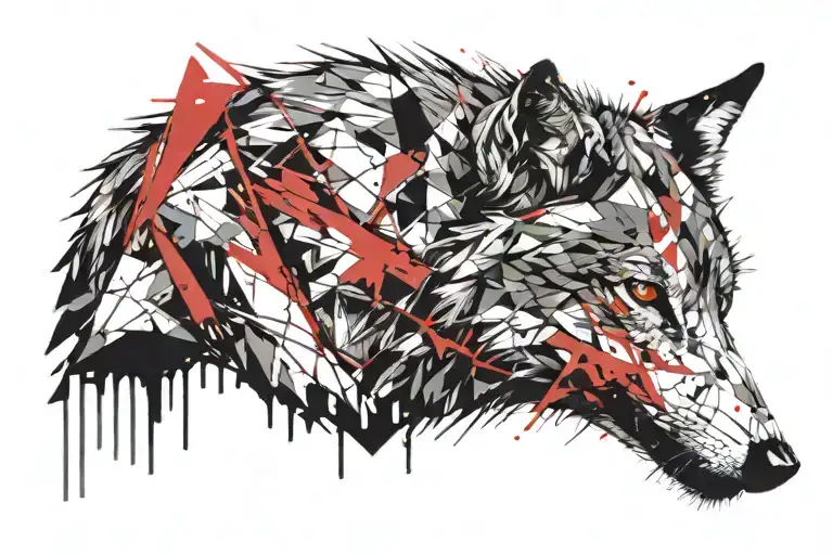 Fine Line Wolf Head