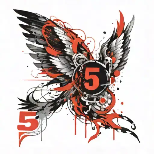 Number 5 With Wings