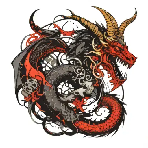 Capricorn And Dragon In European Style