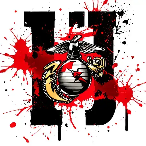 Use Just All 4 Letters Usmc Tattoo Art With Color Not On Arm