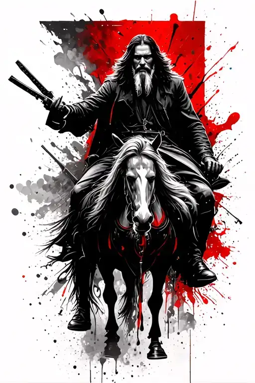 John Wick Riding Gandalf