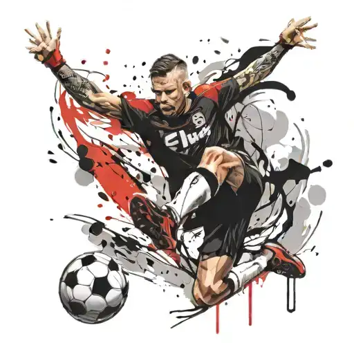 14 Soccer Player Kicking A Ball