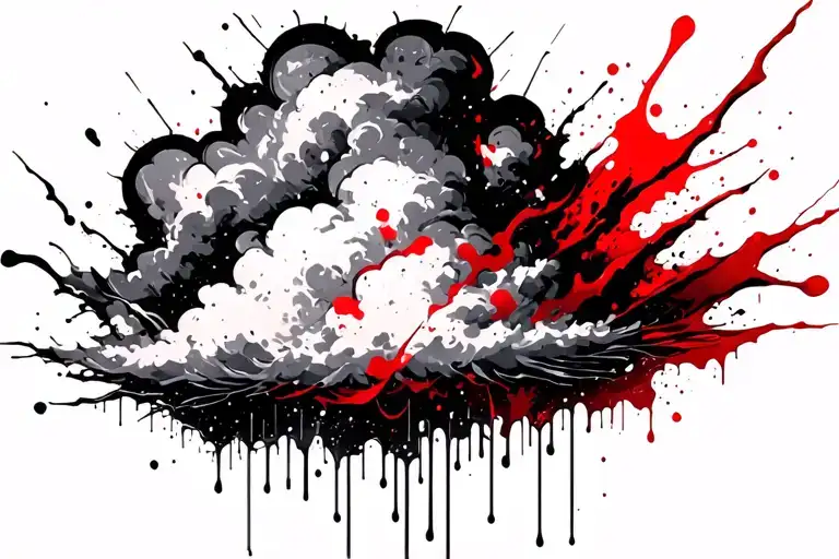 Raining Cloud Tattoo Design