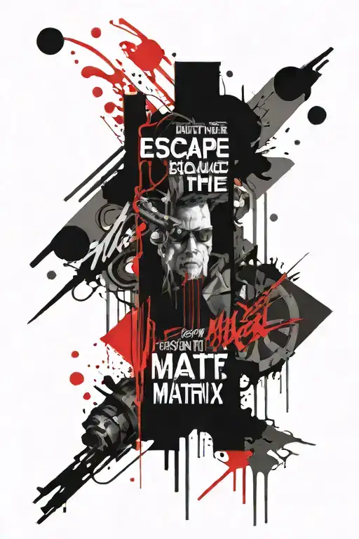 Lettering Tattoo Written Escape The Matrix