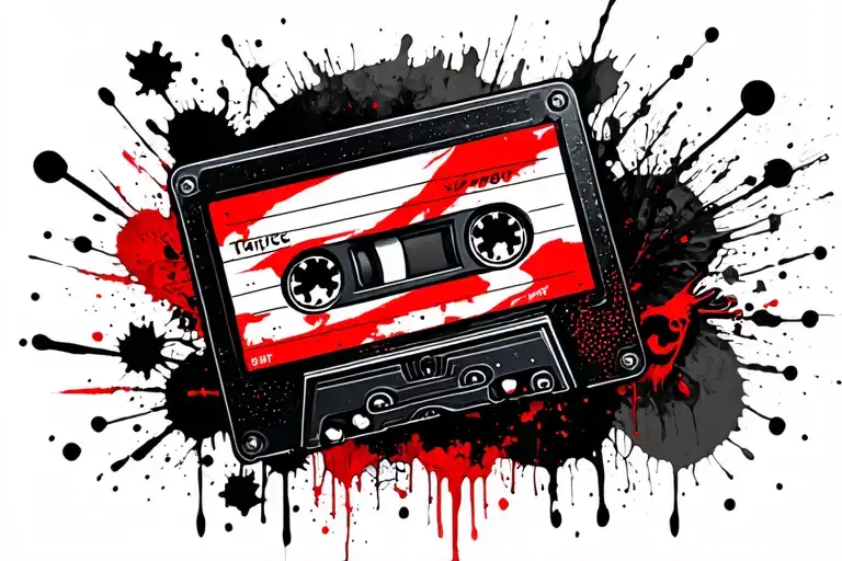 Music Cassette With Skull