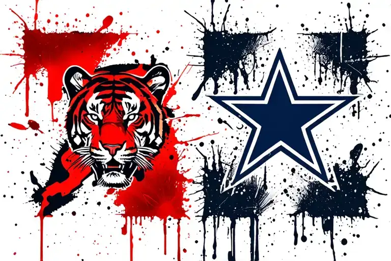West Tigers Logo With Dallas Cowboys Logo On The Left And Tottenham Hotspurs Logo On The Right