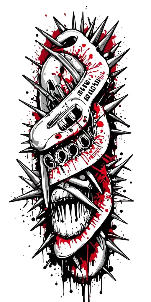 Spikes You Would See Around Text On A Metal Music Shirt