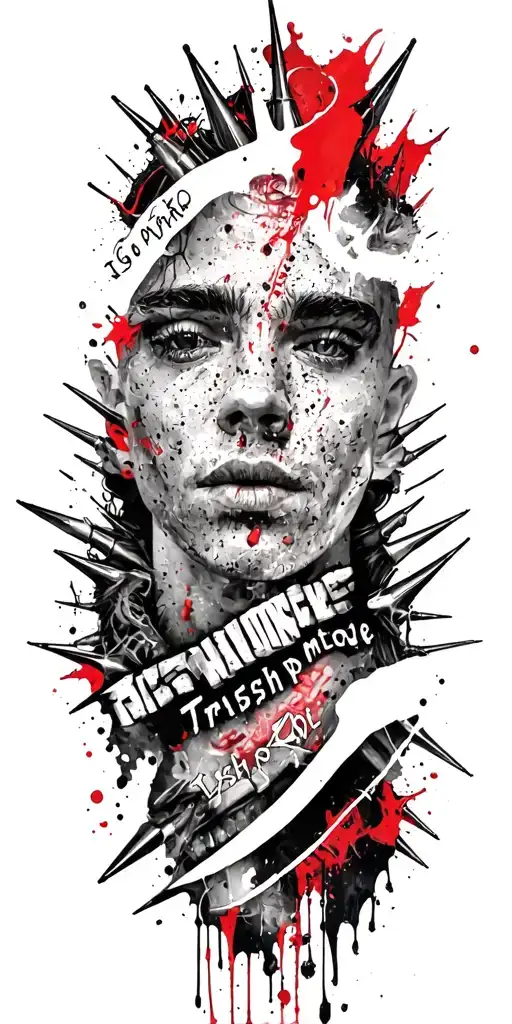 Spikes You Would See Around Text On A Metal Music Shirt